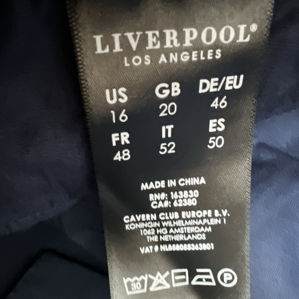 Liverpool Pants Womens 16/32 Navy Blue Bootcut Maille LM5099MT Stretch Office - Picture 8 of 11